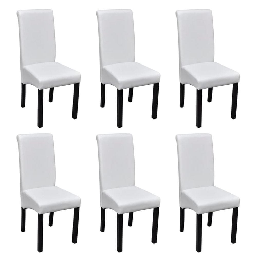 Petromila vidaXL Jedálenské stoličky 6 ks biele umelá koža